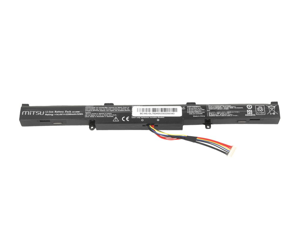 Bateria Mitsu de 14.4V (32Wh) para Portáteis Asus ROG GL752 Series, VivoBook Pro N552 Series e N752 Series - Image 2