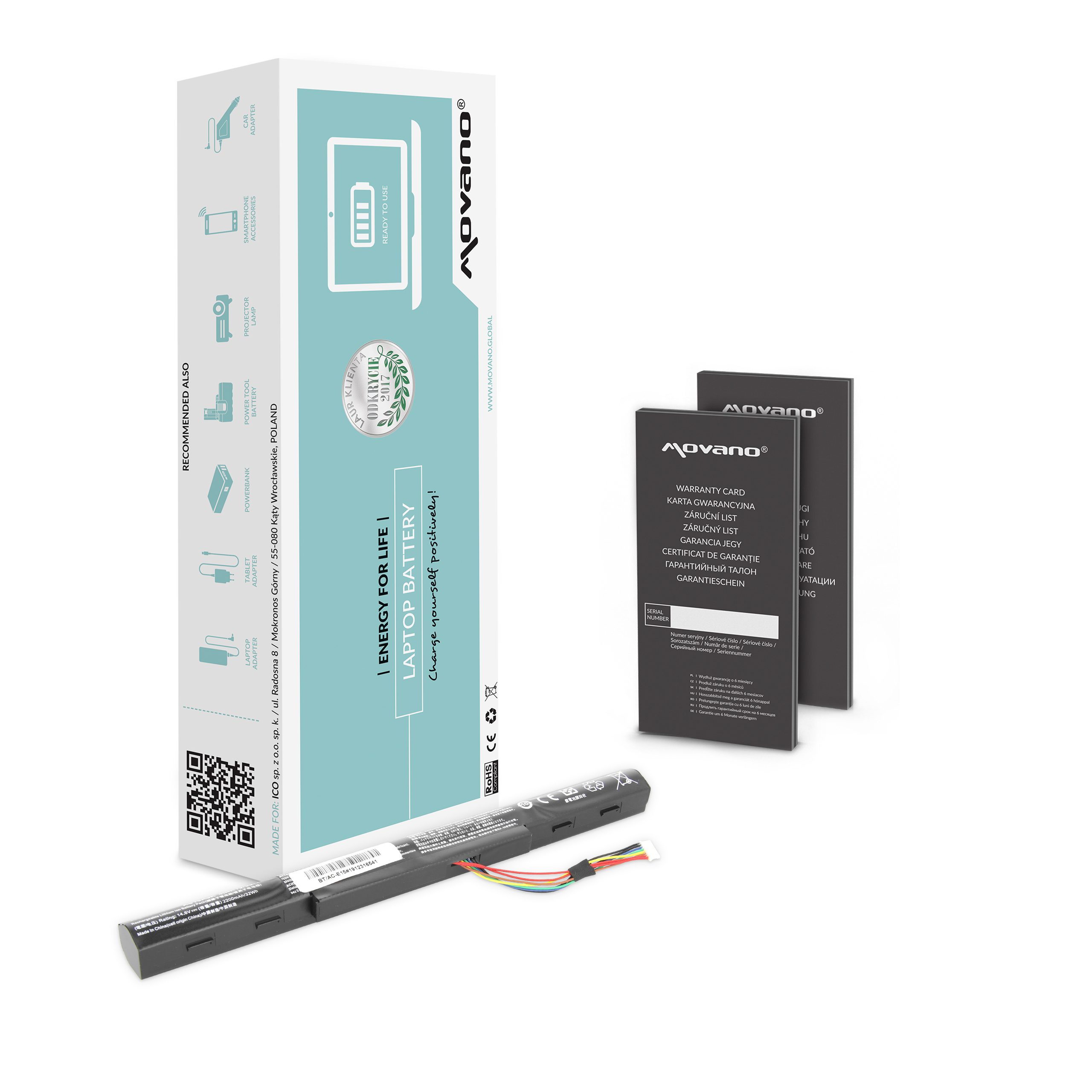 Bateria Movano para Portátil Acer Aspire E5-475, E5-575, E5-774, F5-573 Series - AS16A5K