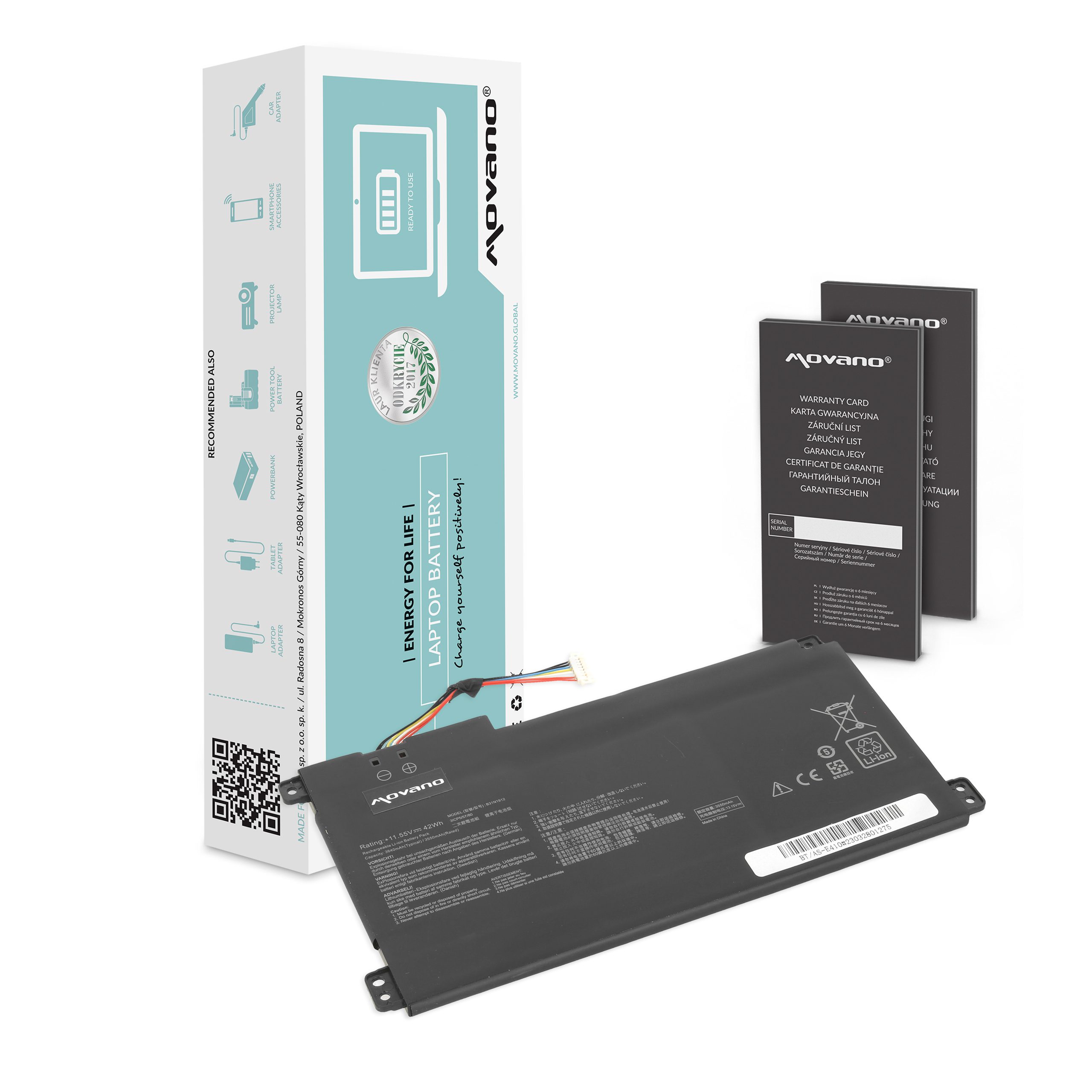 Bateria Movano para Asus Vivobook 14 E410MA, 14 L410MA, L510MA, R522MA