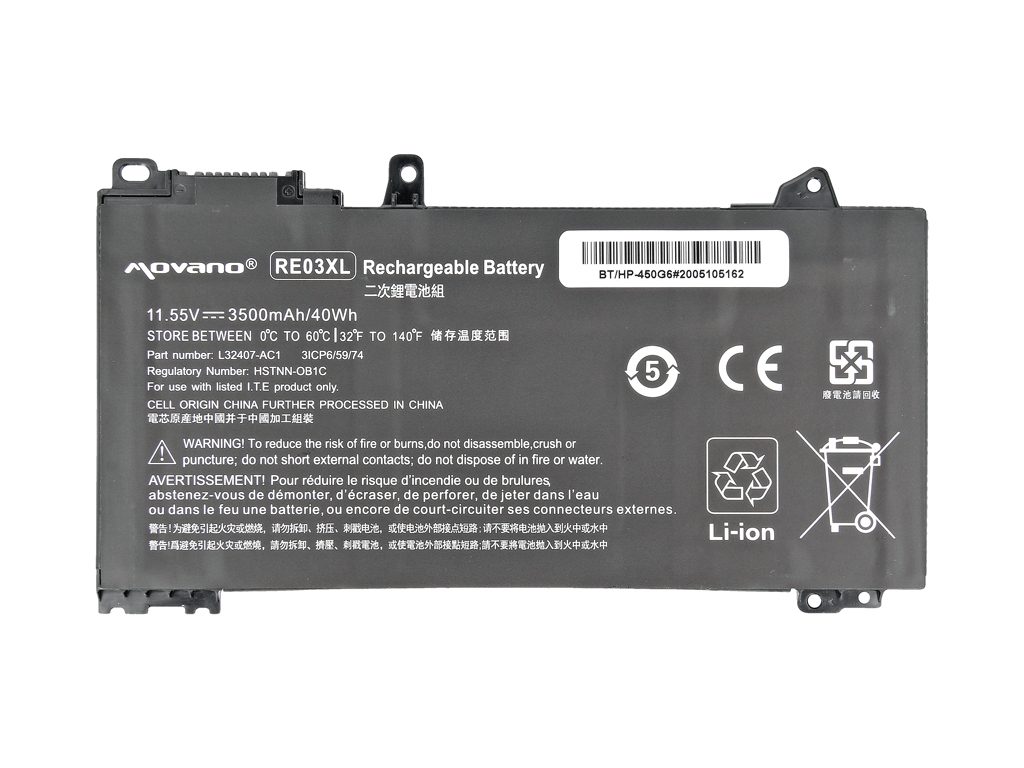 Bateria Movano para HP 430 G6, 450 G6 - RE03XL - Image 3