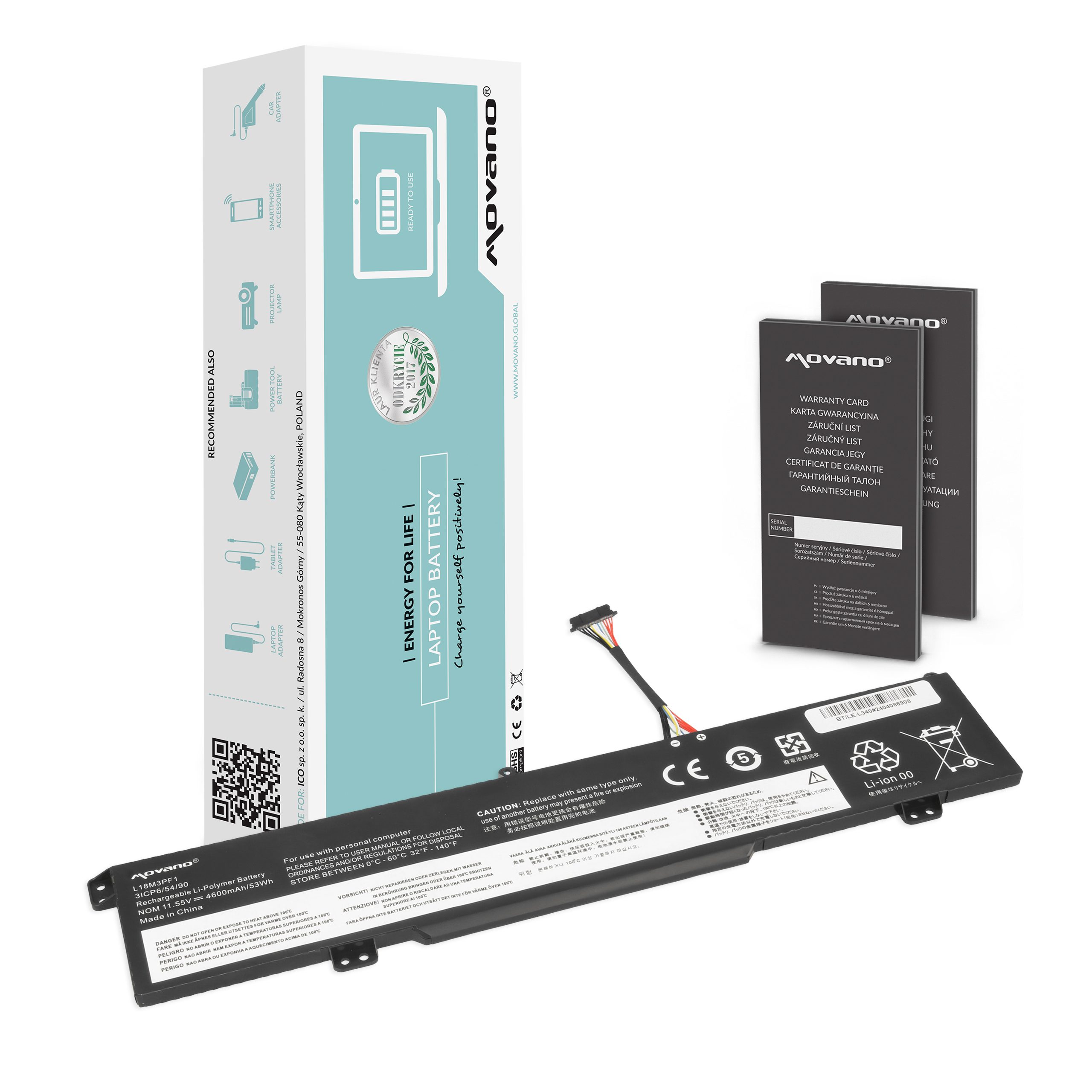 Bateria Movano para Portátil Lenovo IdeaPad L340-15IRH L340-17IRH - PN L18M3PF1