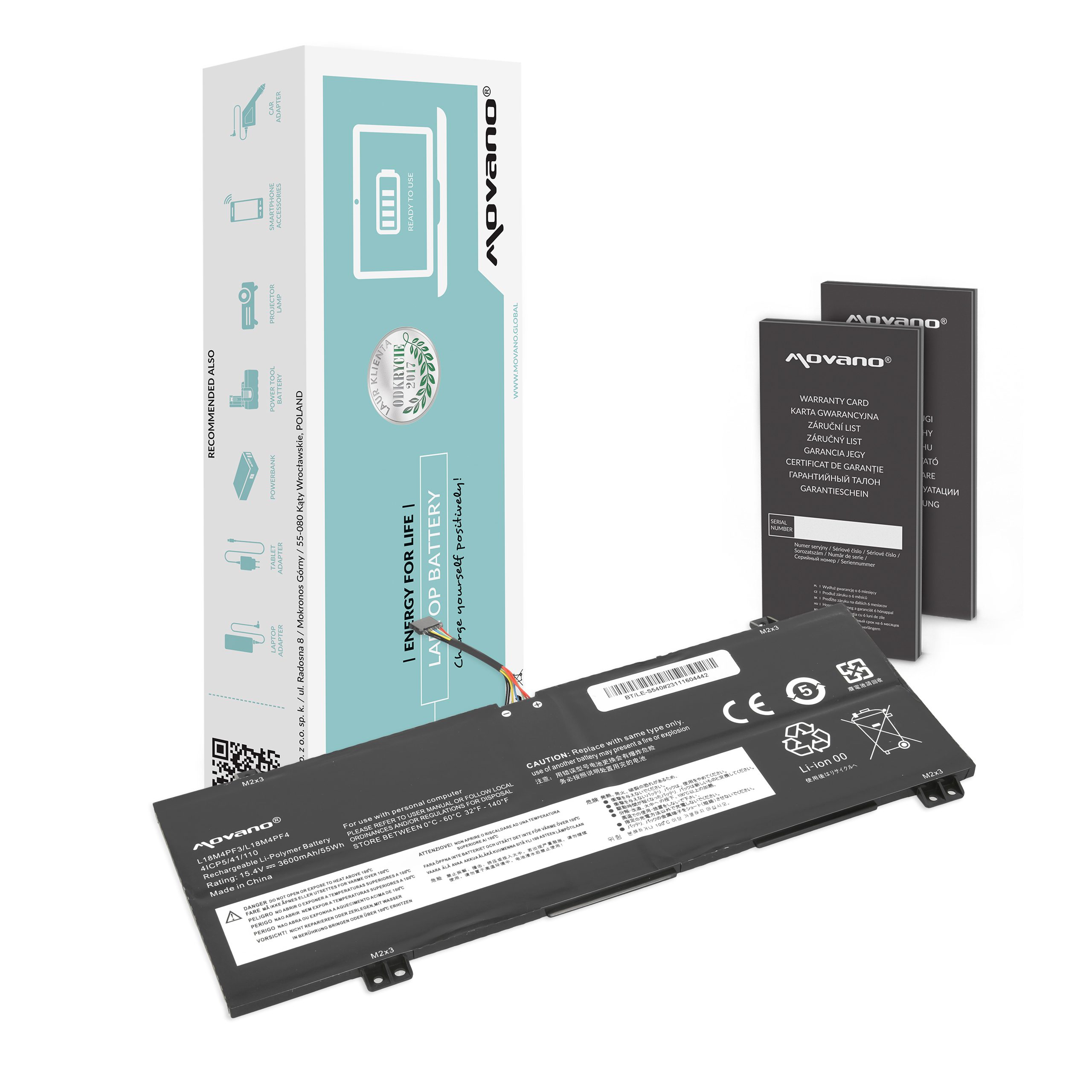 Bateria Movano para Portátil Lenovo IdeaPad S540, C340, Flex 14 e Xiaoxin Air 14 2019 - 15.4V 3600mAh