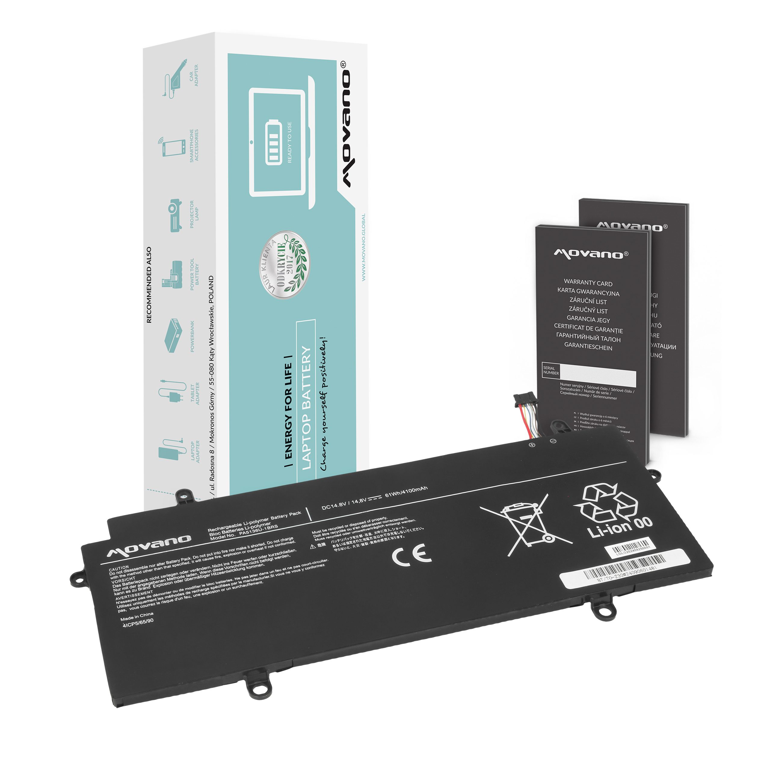Bateria Movano para Portátil Toshiba Portege Z30, Z30-A, Z30-B, Z30-C, Z30-E, Z30T Series (7 Pinos) - PA5136U-1BRS