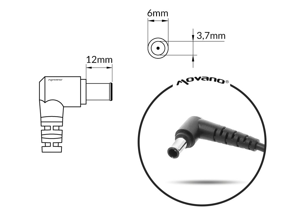 Carregador Movano para Asus 19.5V 11.8A (6.0x3.7 MM) 230W - Image 4