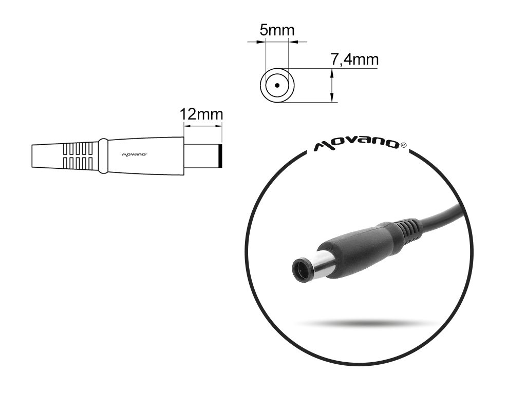 Carregador Movano para HP 19.5V 2.05A 40W (7.4x5.0 mm) - Image 3
