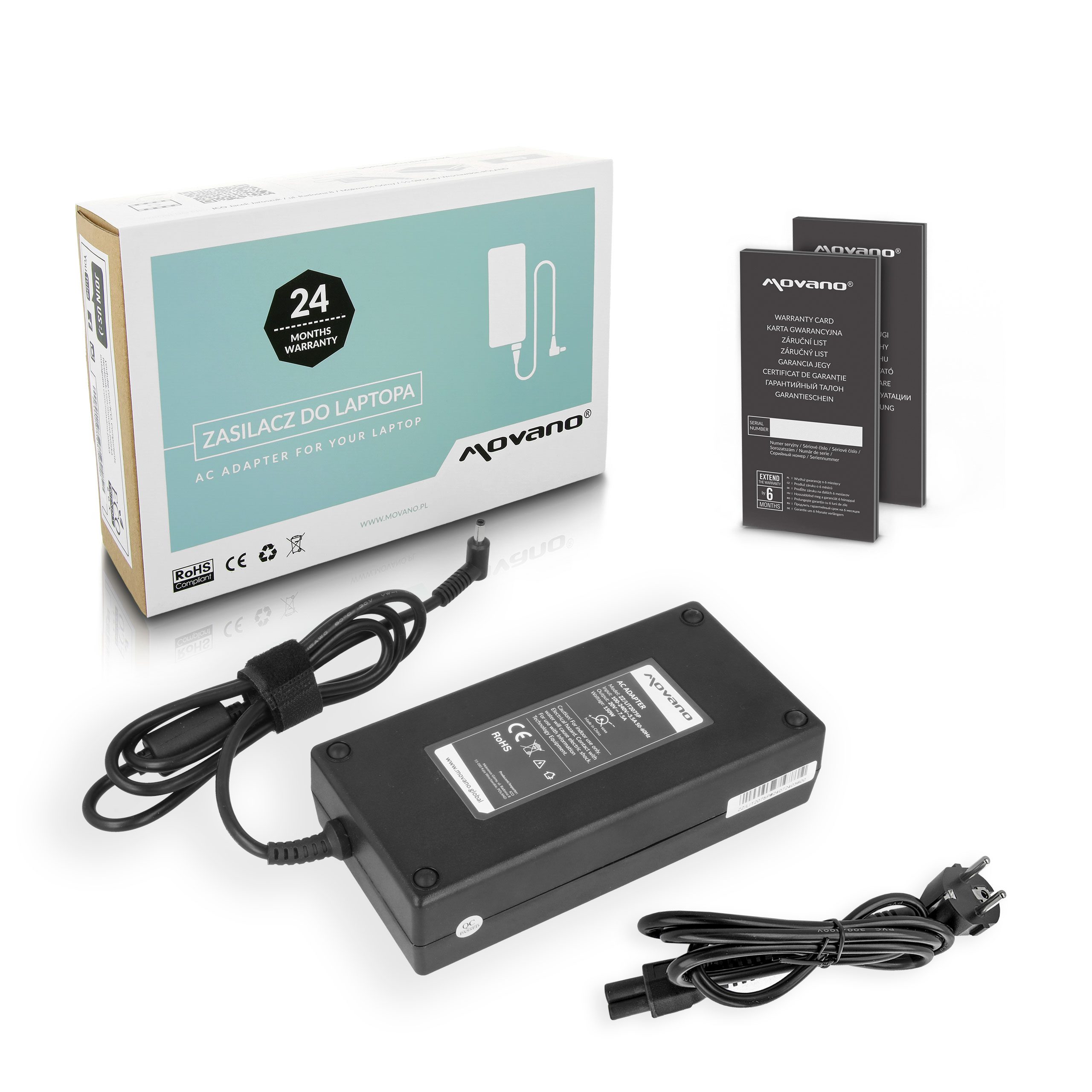 Carregador Movano 20V 7.5A 150W (4.0x3.0 mm) para Portátil MSI - Hub Parts