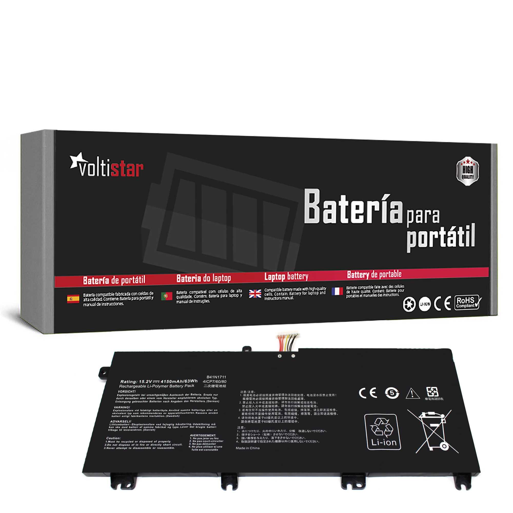 Bateria para Portátil Asus ROG Strix GL503 GL703V GL503VD FX705 ZX63 ZX73 B41N1711