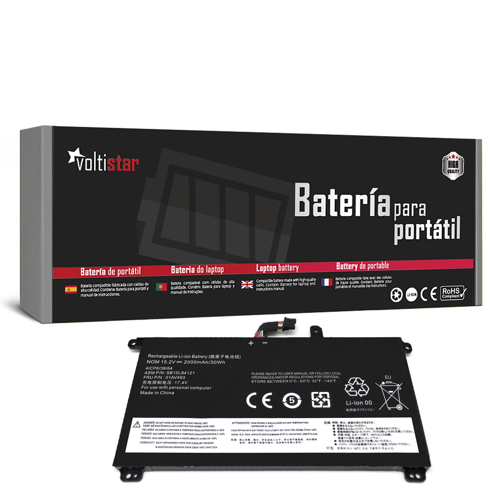 Bateria para Portátil Lenovo ThinkPad T570 T580 P51S P52S 00UR891