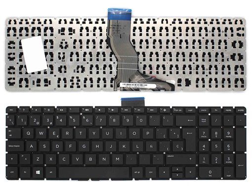 Teclado para Portátil HP 15-BS 15-CC 15Q-BD 17G-BR Series Espanhol Preto Enter Grande - P/N: 809031-071 AEX15P00210 SG-80700-2EA