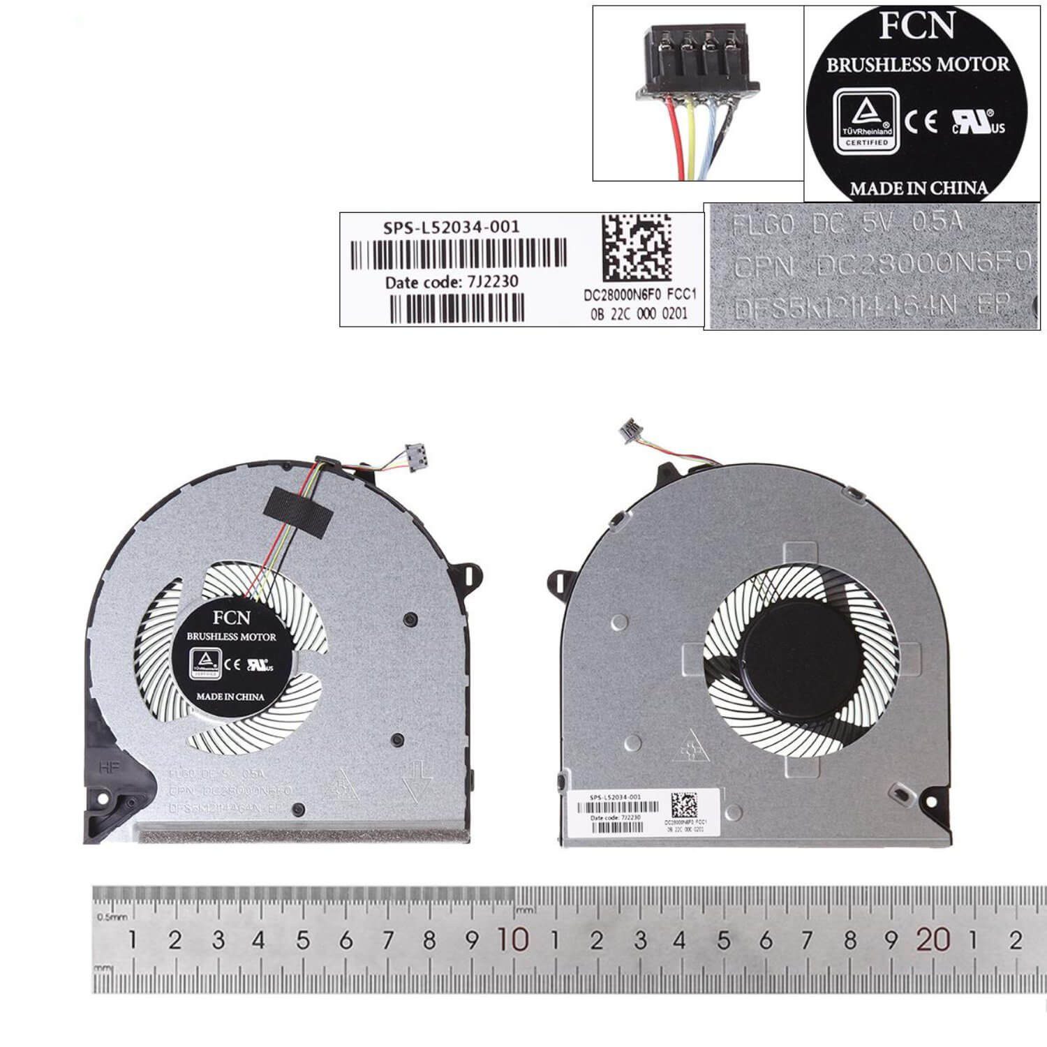 Ventoinha CPU para Portátil HP 15-DW, 15-DU, 250 G8/G9, 255 G8/G9 - L52034-001 - Image 3
