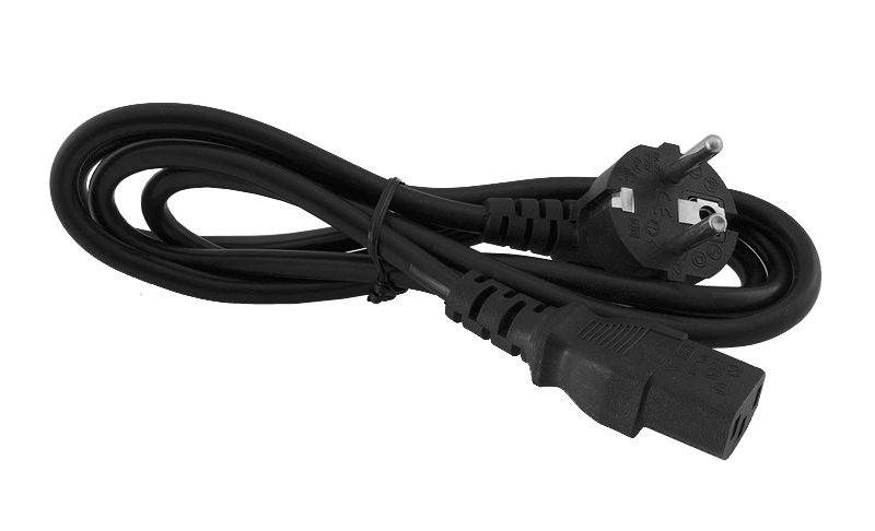 Cabo de Alimentação Padrão UE 120cm para Portátil e Dispositivos Eletrónicos - Hub Parts