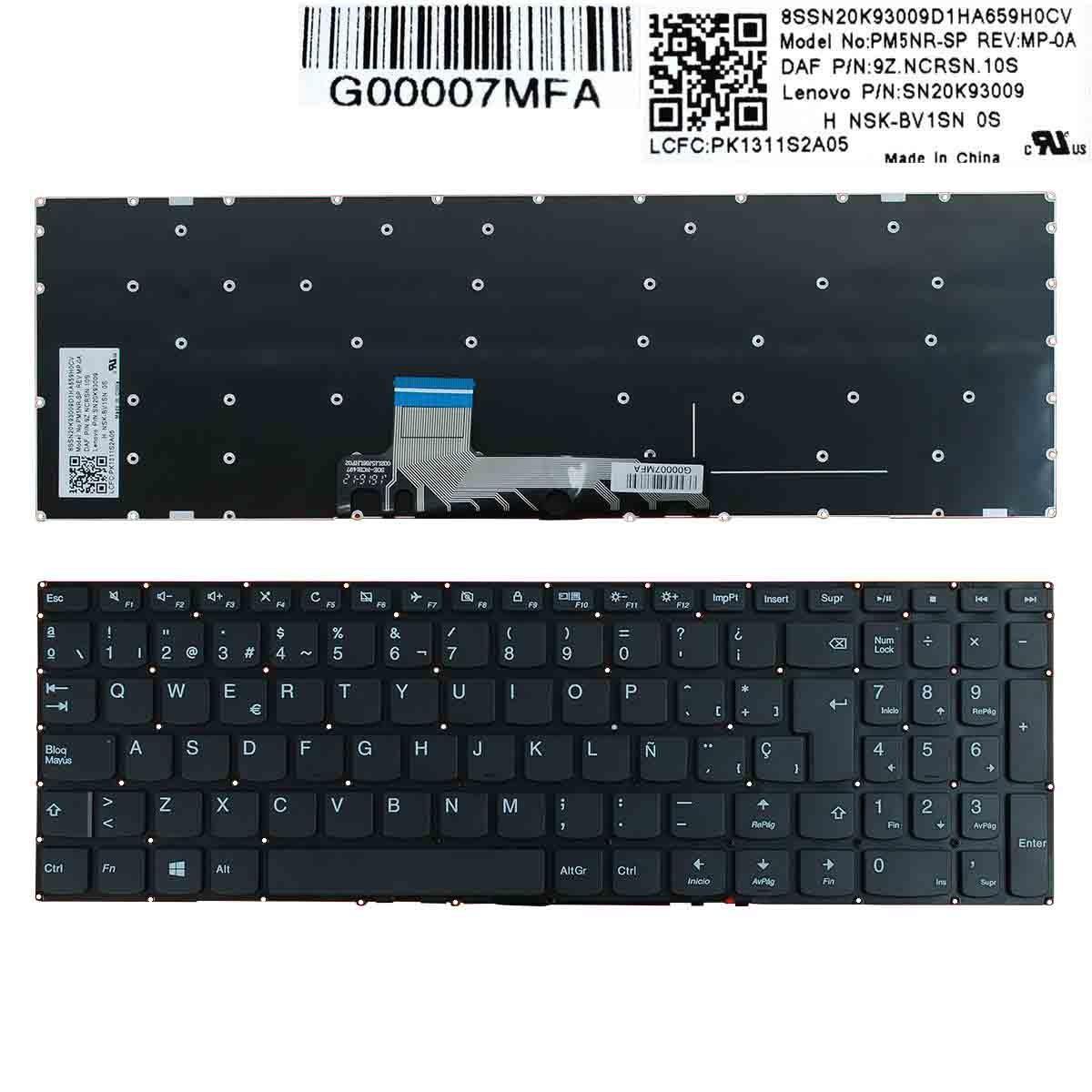 Teclado para Lenovo Ideapad 310S-15ISK 510S-15ISK 310S-15IKB Preto sem estrutura