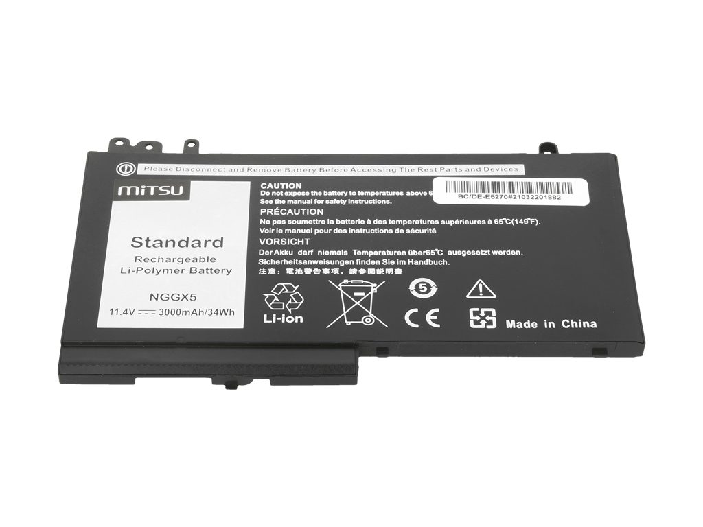 Bateria Mitsu para Portátil Dell Latitude E5270, E5470, E5570 (NGGX5) - Image 2