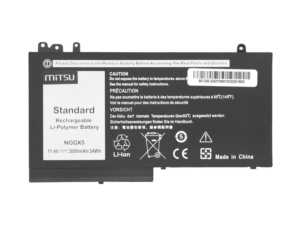 Bateria Mitsu para Portátil Dell Latitude E5270, E5470, E5570 (NGGX5) - Image 3