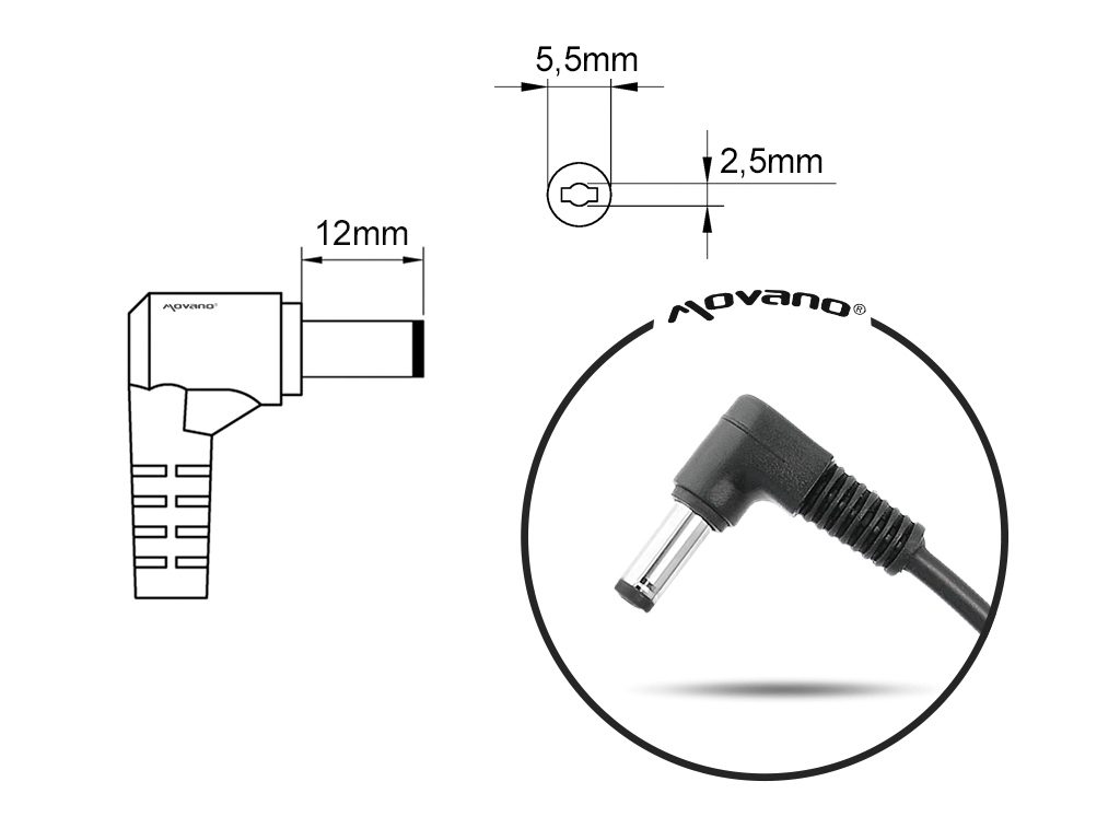 Carregador Movano 230W 19.5V 11.8A (5.5x2.5mm) para Portátil Asus e MSI - Image 4