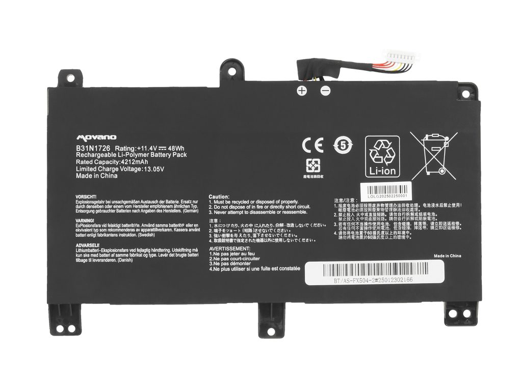 Bateria Movano para Portátil Asus TUF Gaming FX504, FX505, ROG Strix G531G - 11.4V 48Wh - Image 2