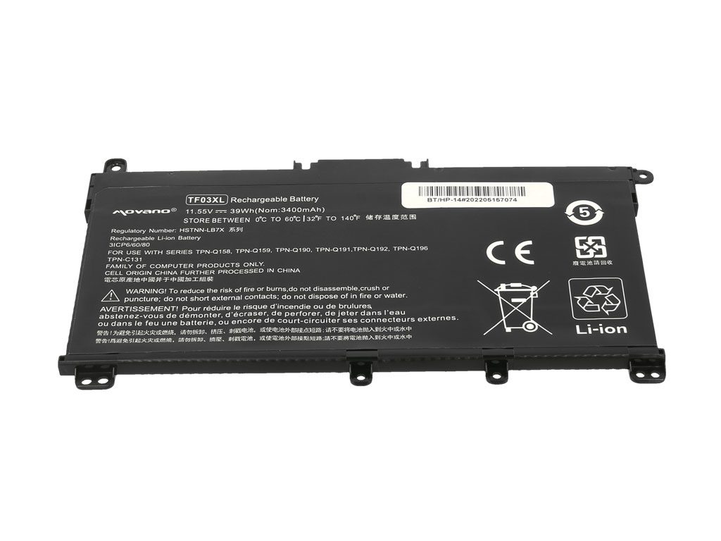 Bateria Movano Compatível HP Pavilion 14-BP 15-CC 17-AR Series TF03XL 11.55V 3400mAh - Image 4