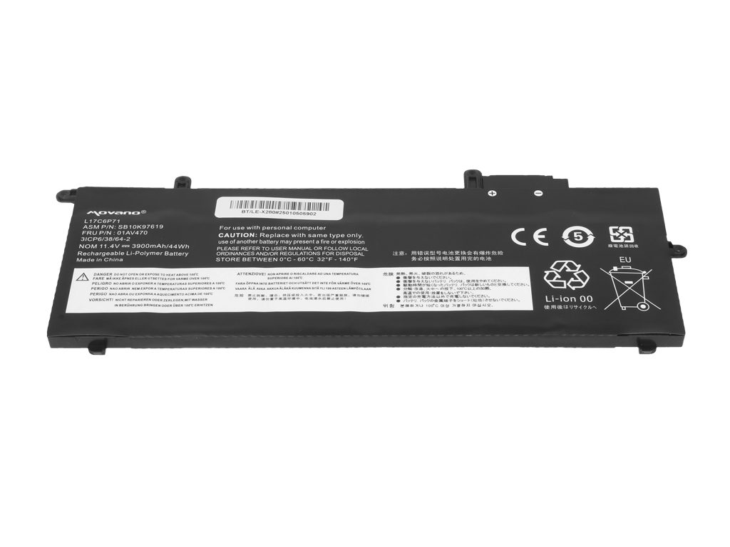 Bateria Movano para Portátil Lenovo ThinkPad A285, X280 Series - L17C6P71 (11.4V, 4210mAh) - Image 4