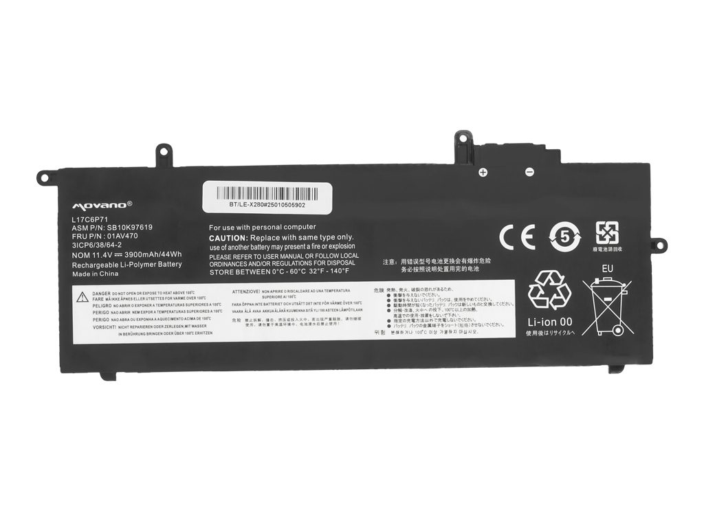Bateria Movano para Portátil Lenovo ThinkPad A285, X280 Series - L17C6P71 (11.4V, 4210mAh) - Image 2