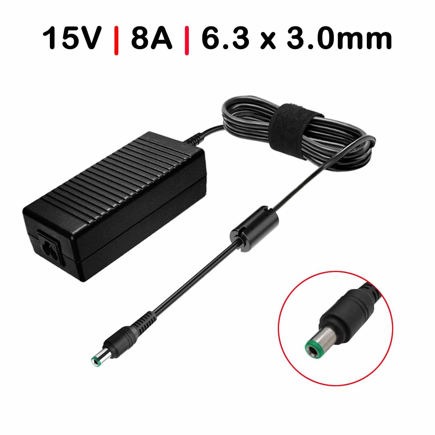 Carregador para Portátil Toshiba Tecra A1 A2 A3 A3X A8 A9 A10 A11 15V 8A 120W 6.3X3.0MM