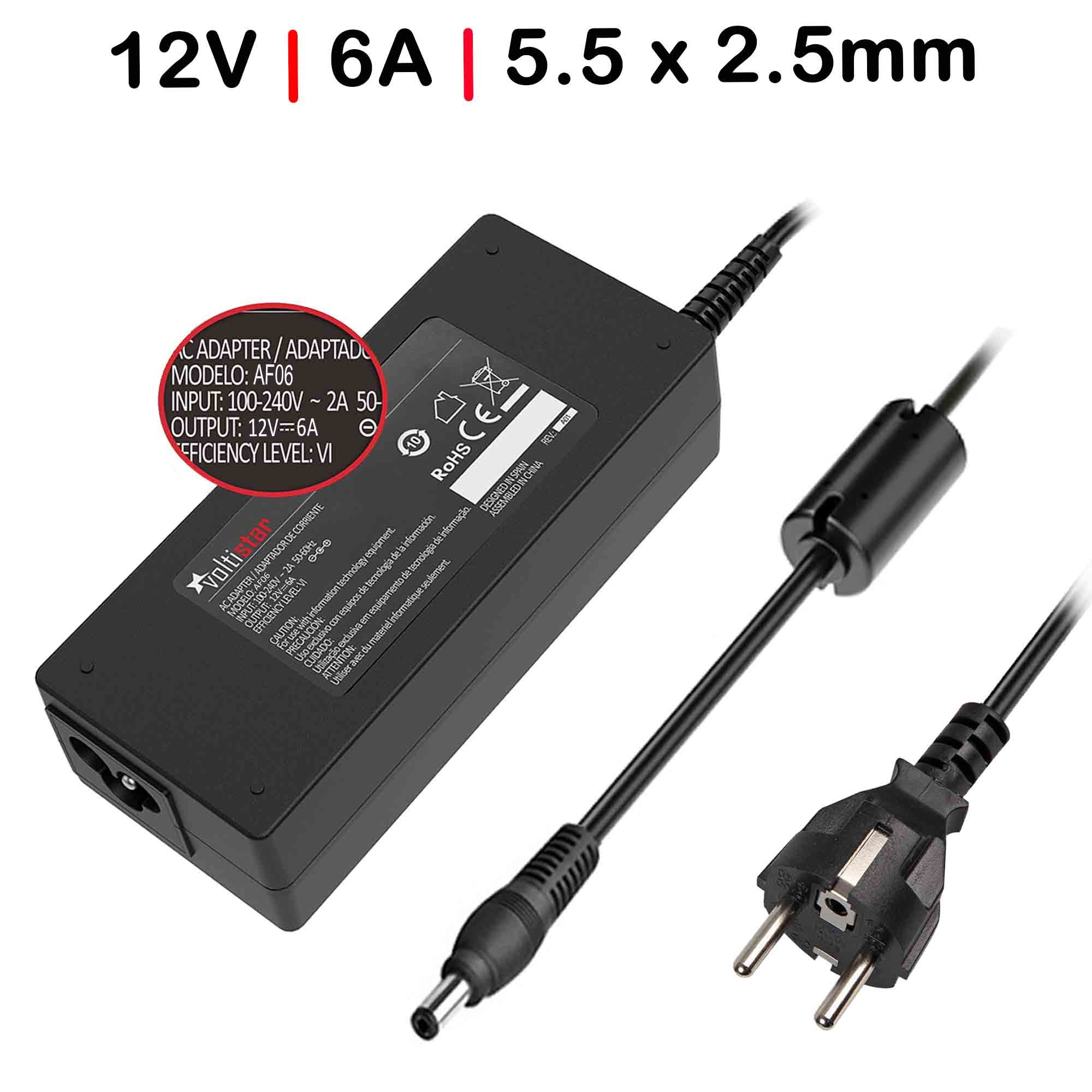 Carregador para Tft Monitor 12V 6A 72W