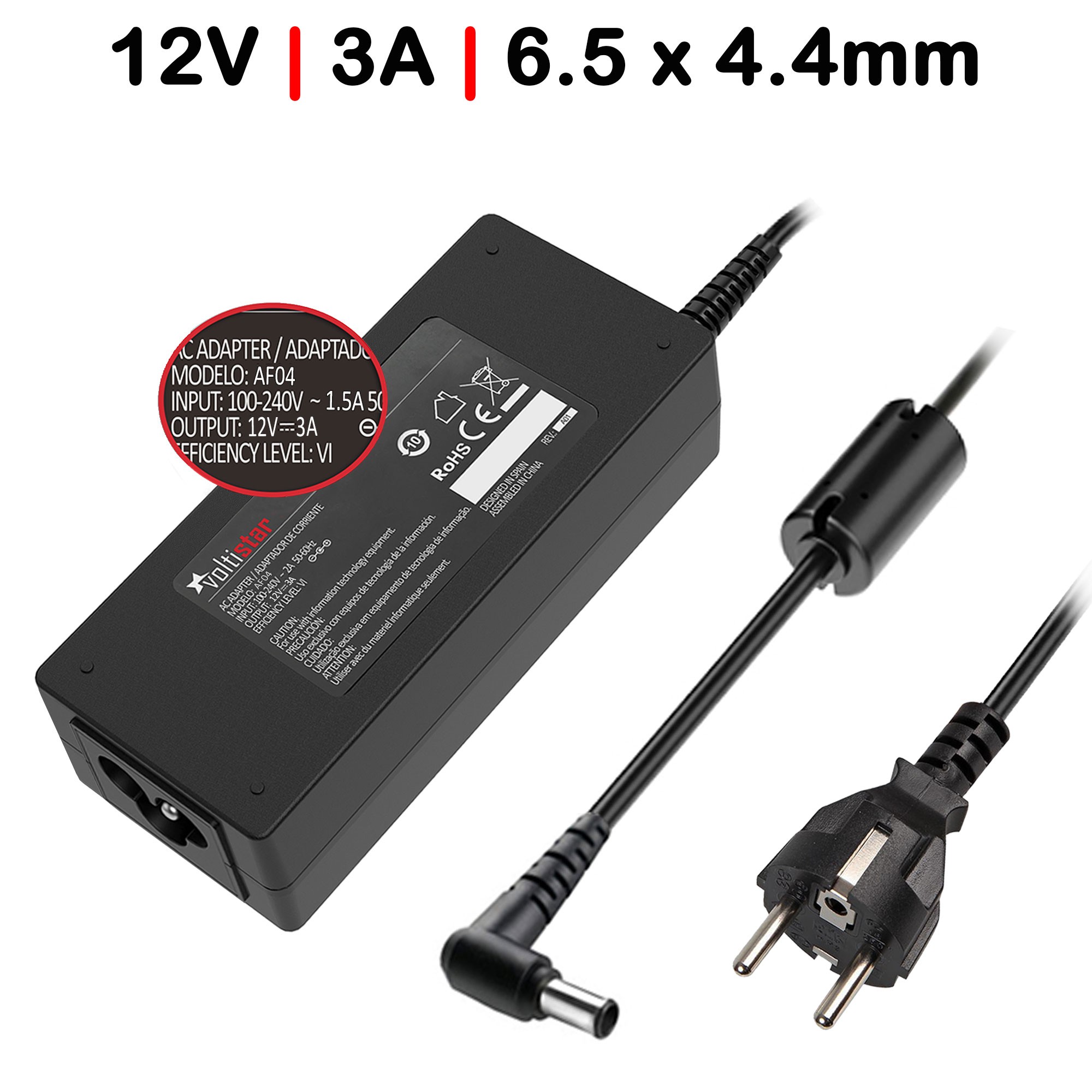 Carregador para Monitor 12V 3A 6.5 X 4.4MM 36W - Image 2