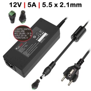 Carregador para Tft Monitor 12V 5A 60W + Conector Adequado para Faixa de LED