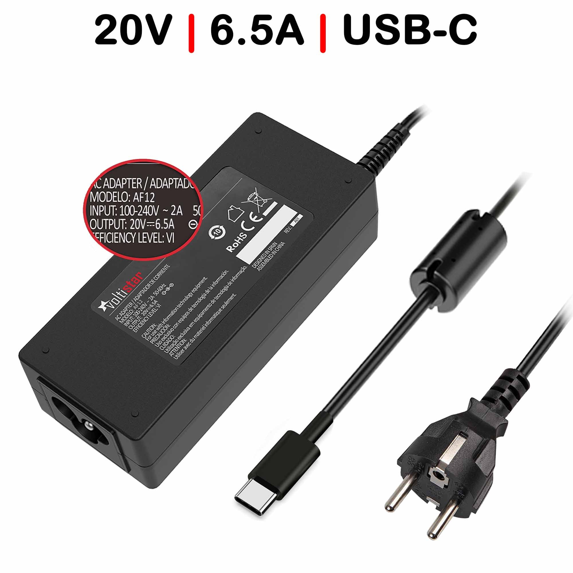 Carregador para Portátil Dell 5-20V 6.5A 130W USB-C