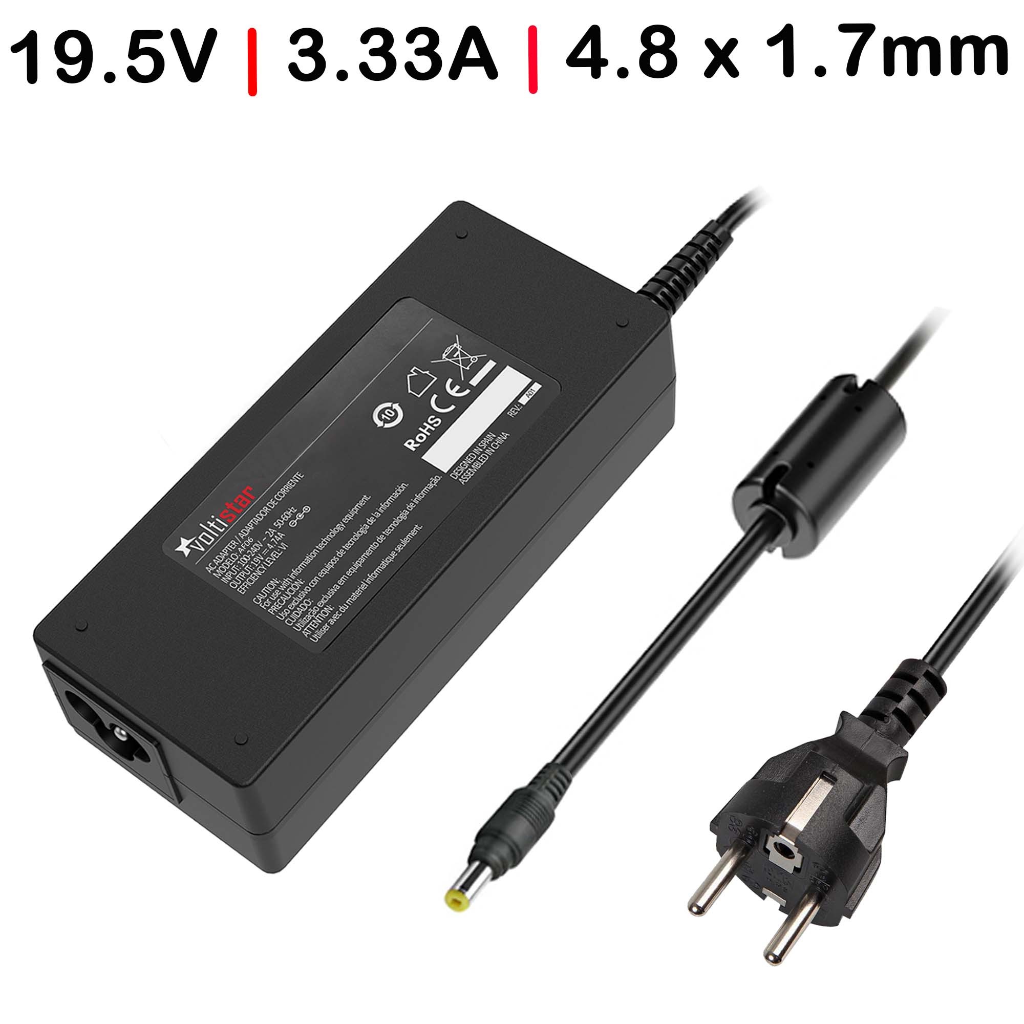 Carregador para Portátil HP Envy 6 6-1003TU 13-1000 19.5V 3.33A