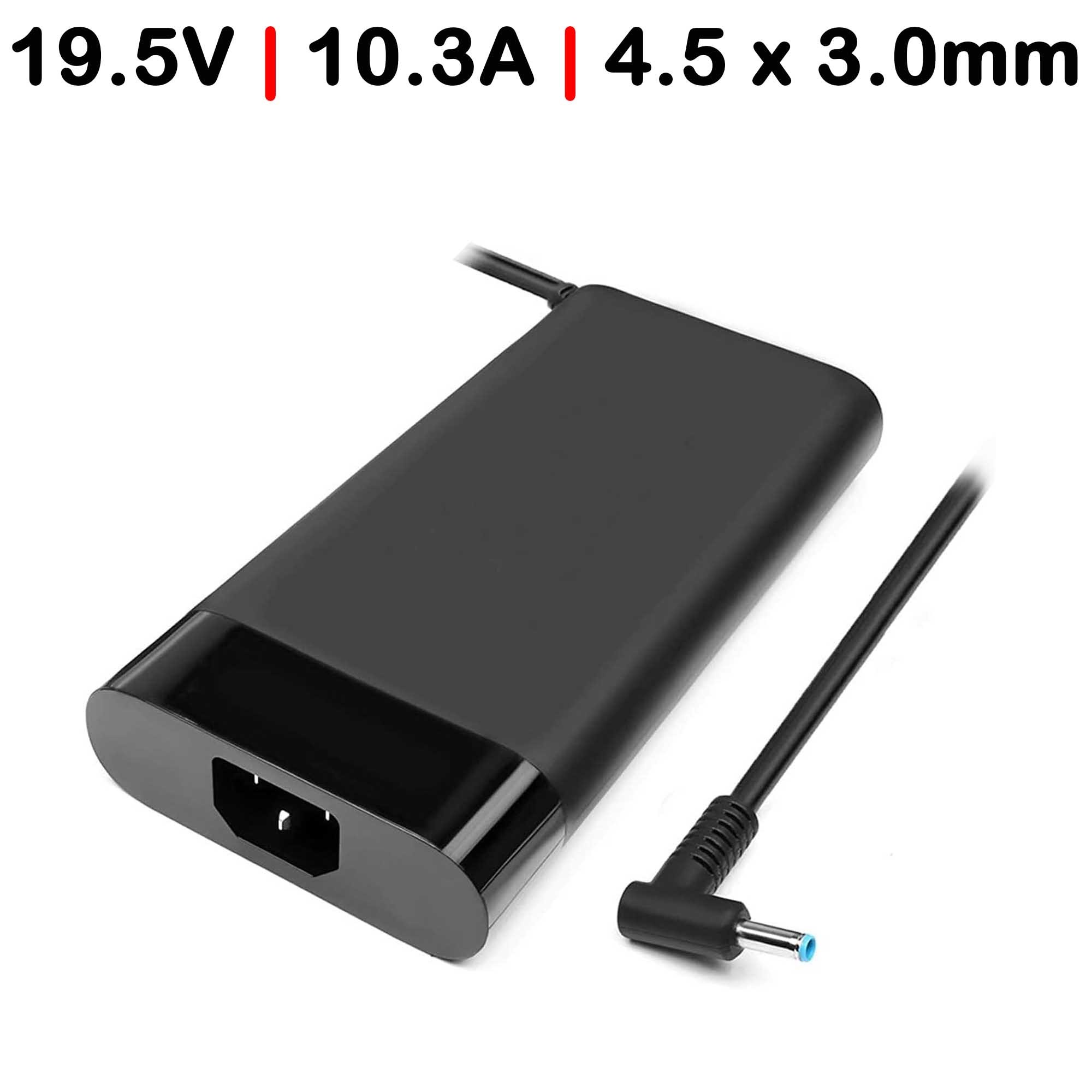 Carregador Portátil HP Omen 15 16 17, Pavilion Gaming 15 16 17, Envy 15 16 17, ZBook 17 G3 G4 - 19.5V 10.3A (200W) - Plug 4.5x3.0mm - L00818-850 TPN-DA10 TPN-LA20