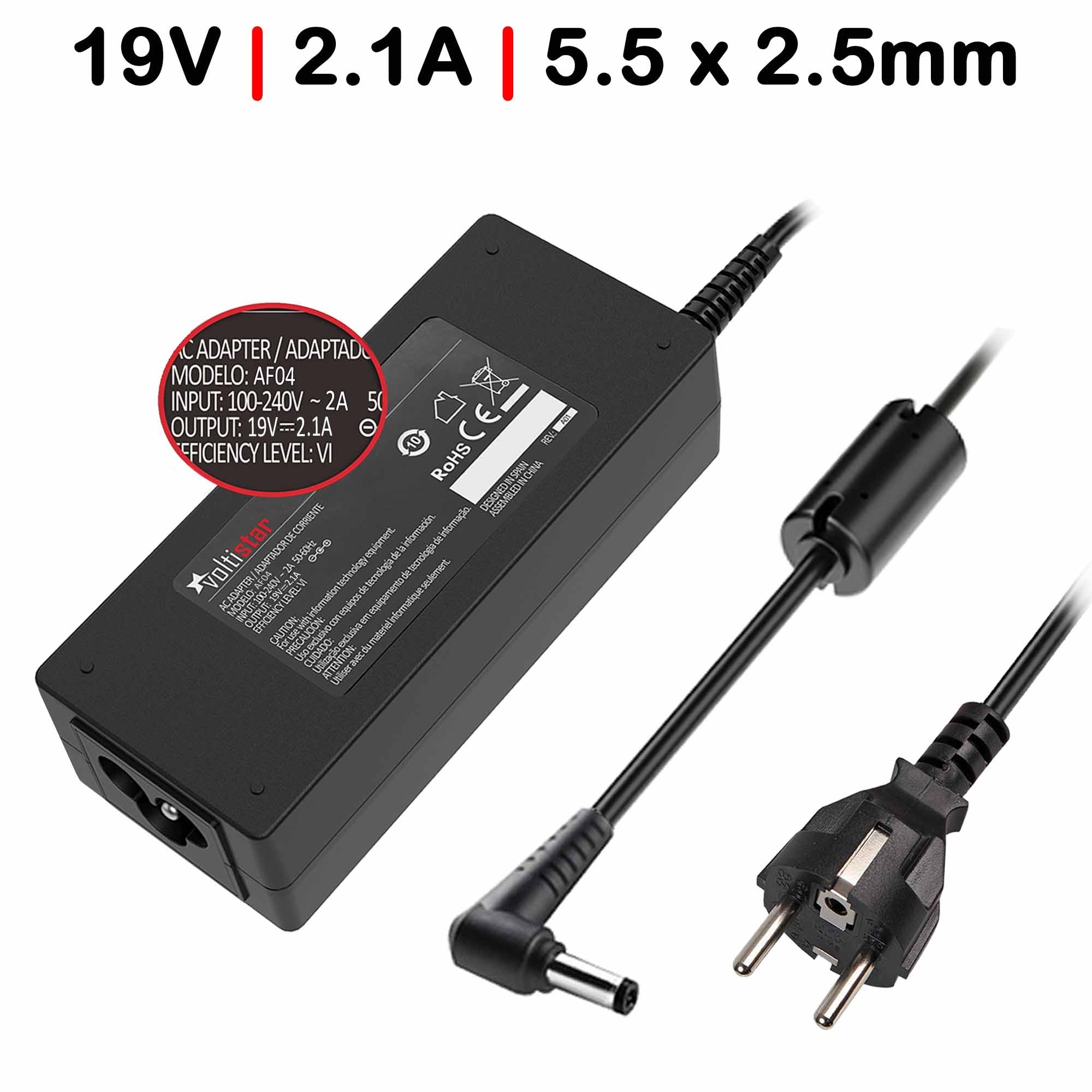 Carregador para Portátil Toshiba Mini NB200 NB205 NB300 19V 2.1A