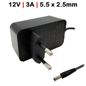 Carregador para Tiras de LED Roteadores Câmeras de Segurança 12V 3A 5.5X2.5MM