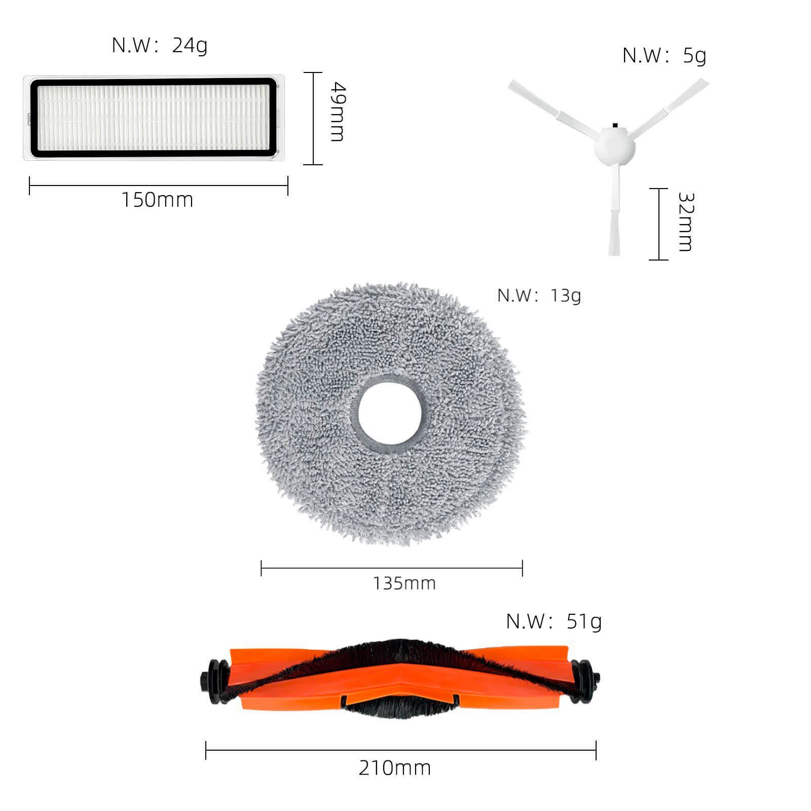 Kit de Peças de Substituição Essenciais para Aspirador Robô Xiaomi S10+ Series - Hub Parts - Image 2