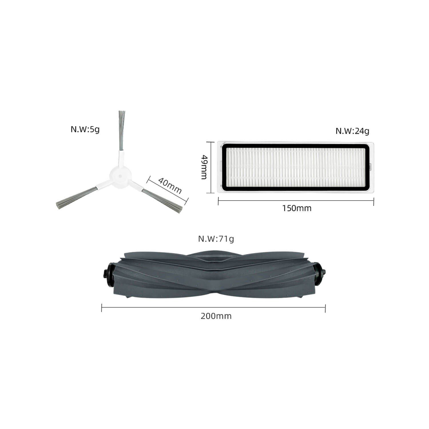 Kit de Peças de Substituição para Portátil Dreame S10 S20 X10 L10s W20 e Xiaomi Mijia Omni Series - Hub Parts - Image 2