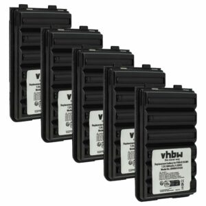 Bateria vhbw 1600 mAh 7.2V NiMH para Yaesu Vertex FNB-64H, FNB-57, FNB-64, FNB-83 (5 unidades)