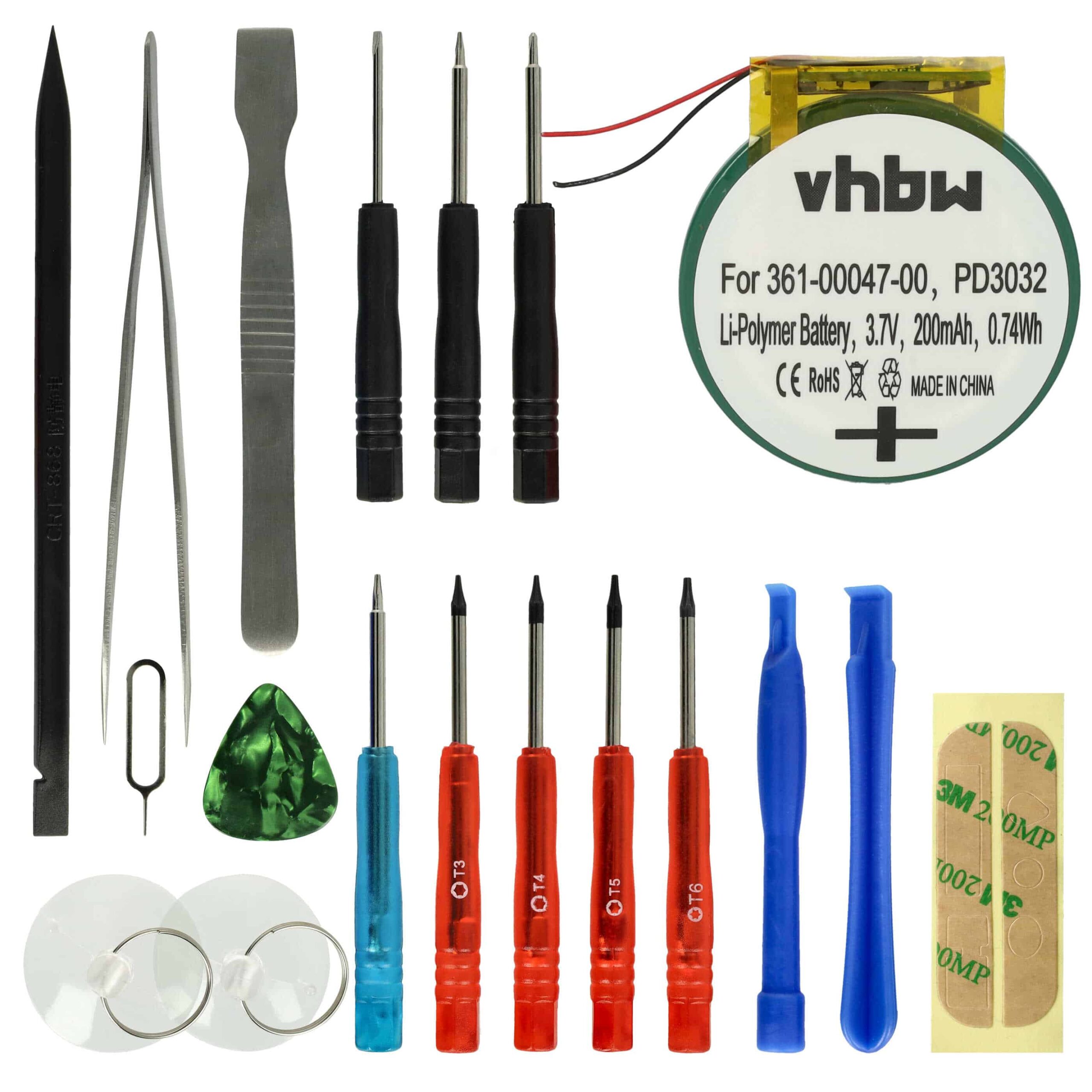 Bateria vhbw para Smartwatch Garmin 361-00047-00, PD3032 - 200 mAh 3.7V Li-polymer + Ferramentas - Image 2