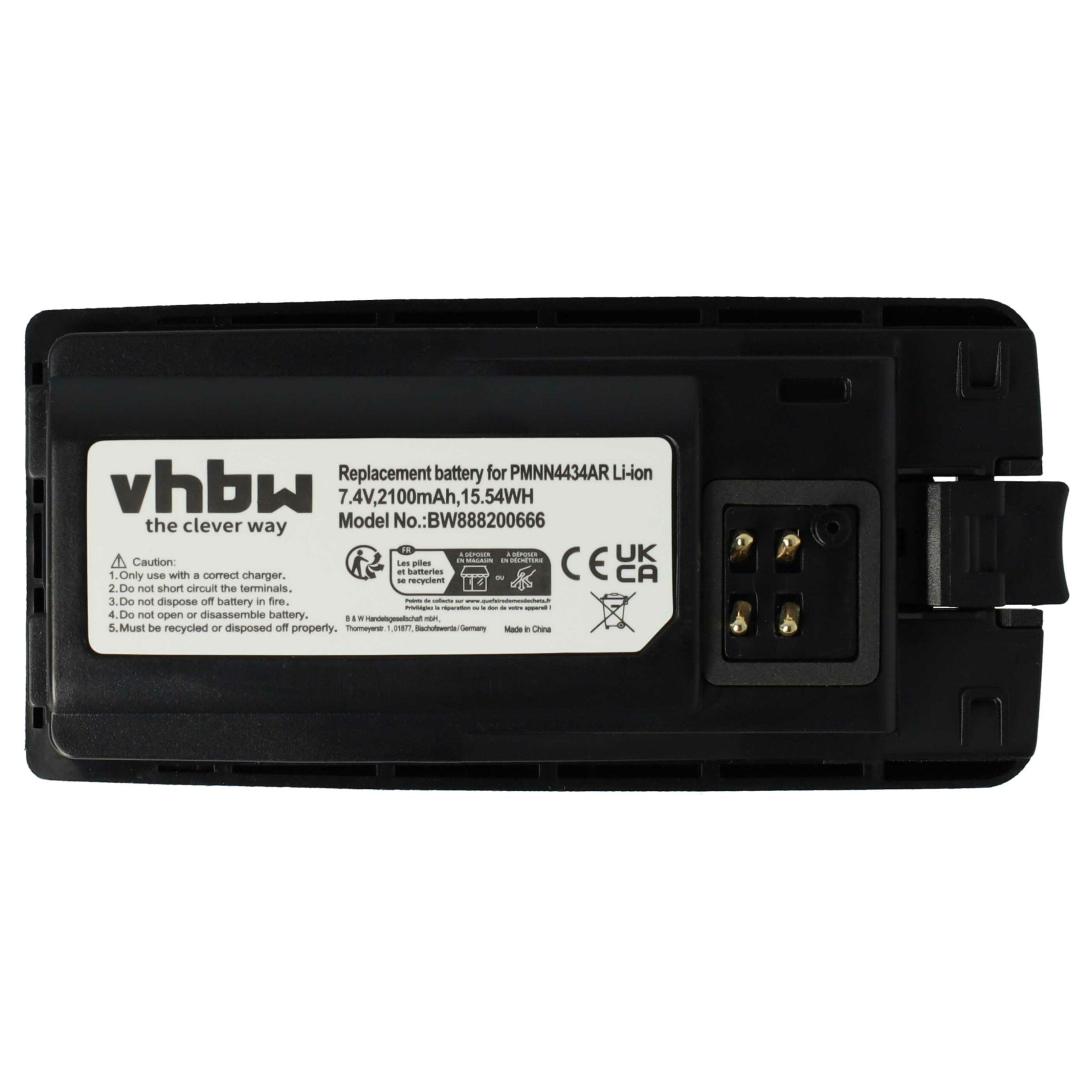 Bateria vhbw para Rádios Motorola PMLN6394A, PMLN6394, MNN4453AR, PMNN4434, PMNN4434A - 2100 mAh 3.7 V Li-Ion - Image 3