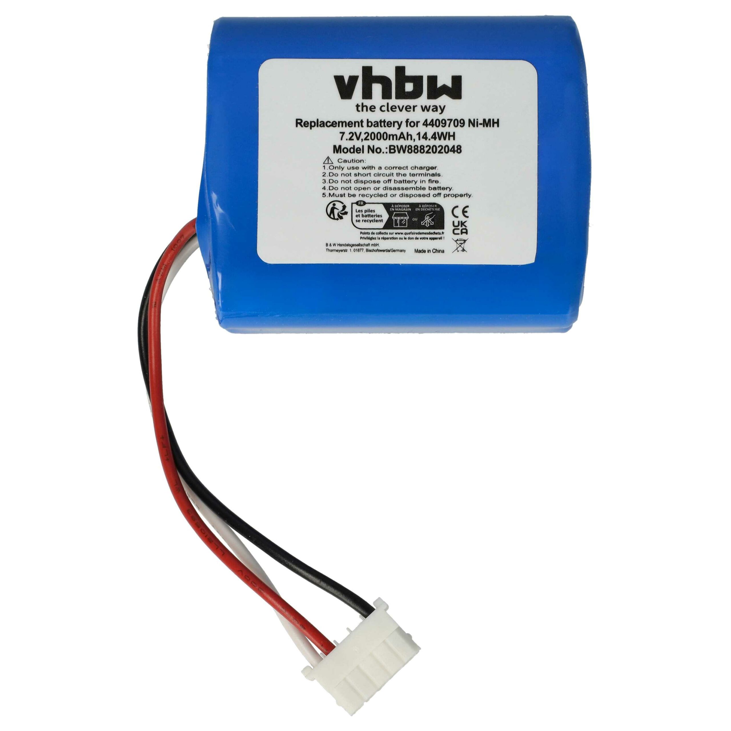 Bateria vhbw 2000mAh 7.2V NiMH para iRobot Proscenic (4409709, GPRHC202N026, W206001001399) - Image 3