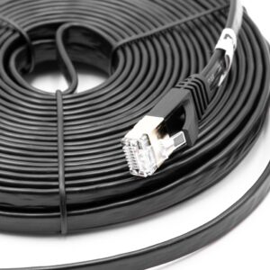 Cabo Ethernet Cat.7 10m para Rede Doméstica e Empresarial - Preto Plano vhbw