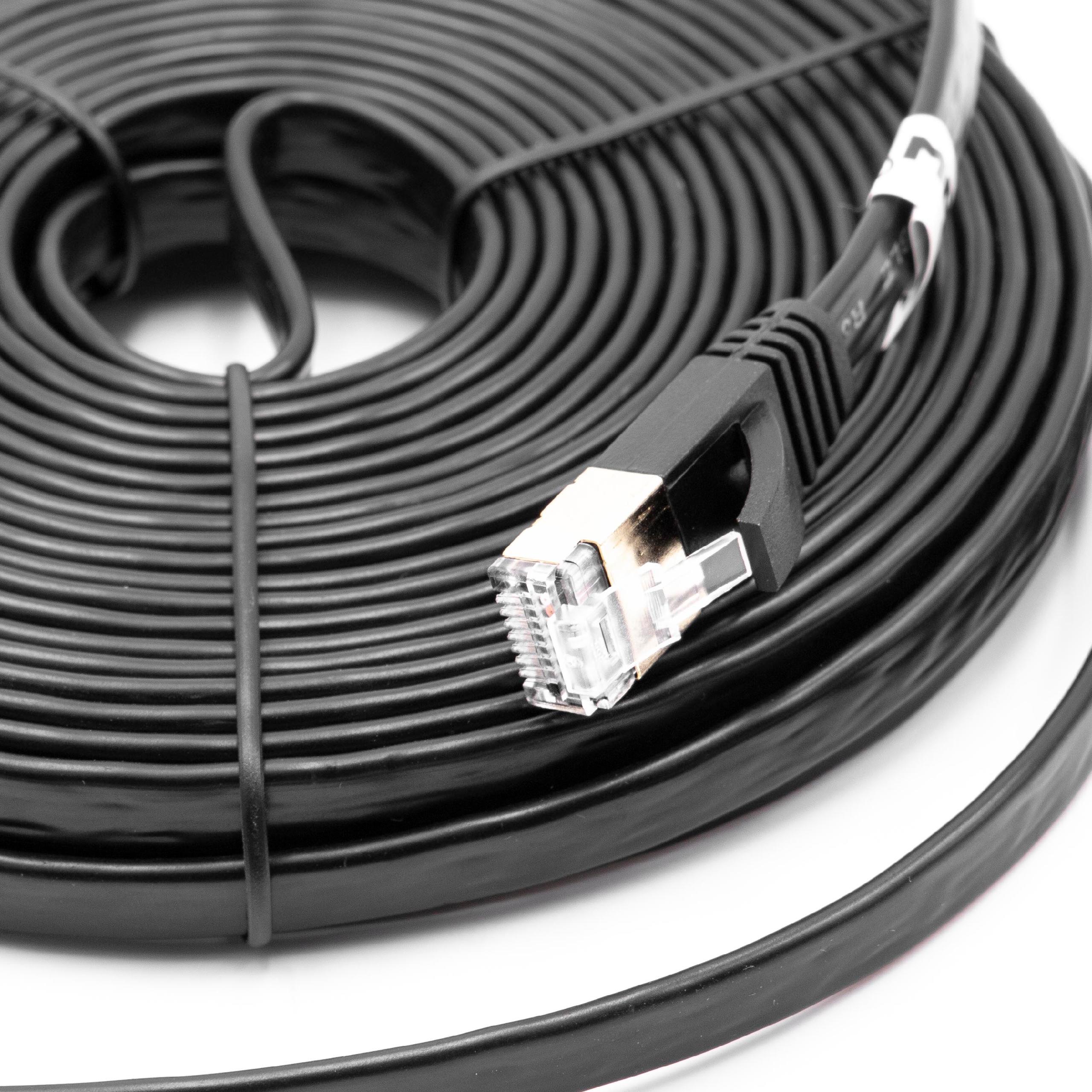 Cabo Ethernet Cat.7 10m para Rede Doméstica e Empresarial - Preto Plano vhbw
