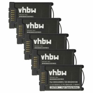 Pack 5x Bateria vhbw compatível Aastra A600ST1, Mitel - 800 mAh 3.7 V Li-Ion