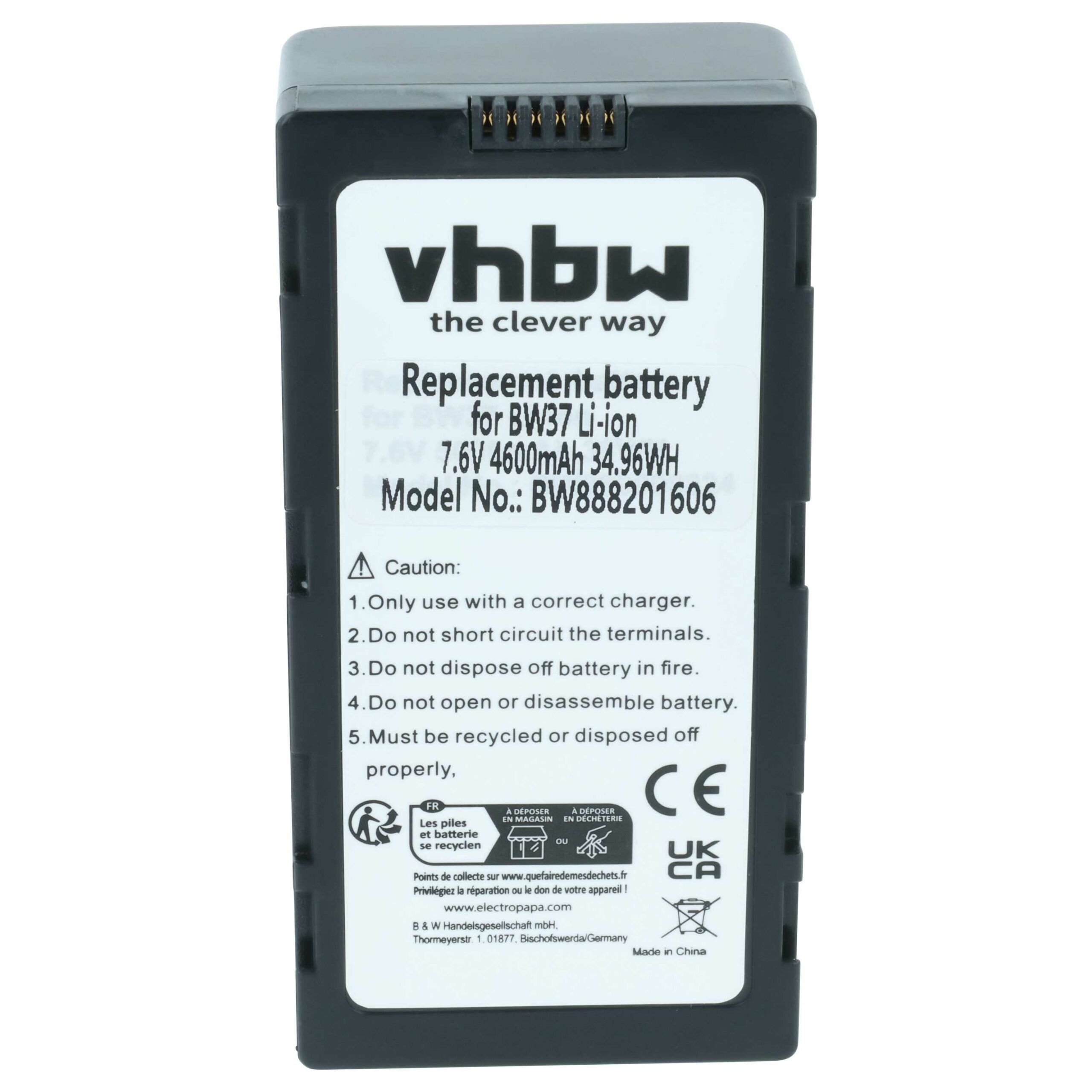 Bateria para Comando de Drone DJI - vhbw CP.BX.000229, WB37 4600mAh, 7.6V - Image 3