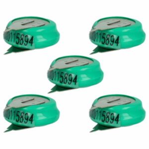 Bateria Recarregável tipo Moeda 1/V80H 1.2V NiMH 80 mAh com 2 Pinos - Pack de 5 unidades vhbw