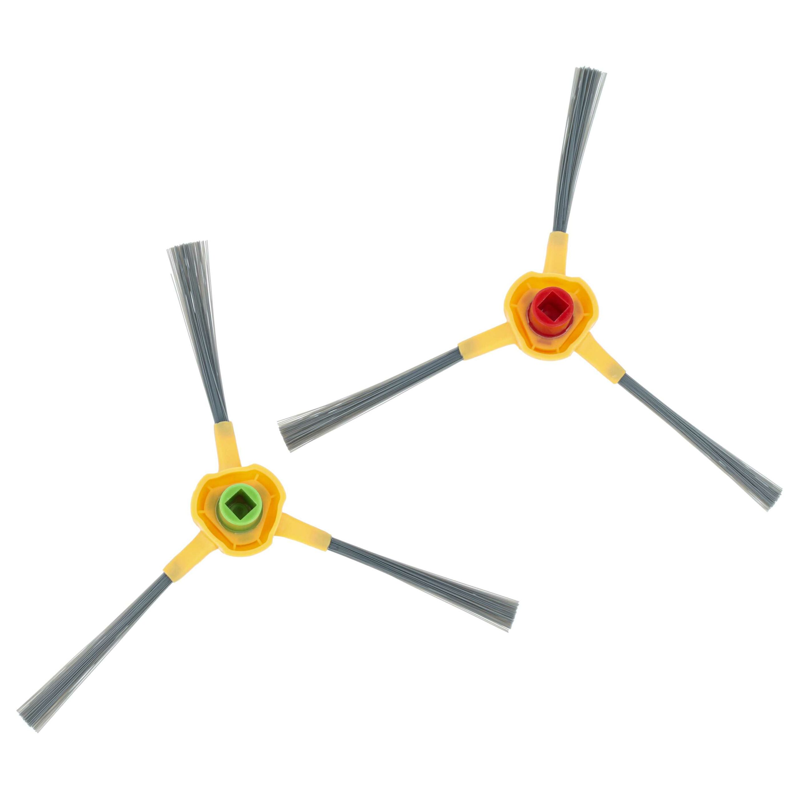 2x Escova Lateral de Substituição vhbw para Ecovacs D-S374 - 3 Braços, Cinzento e Amarelo - Image 4