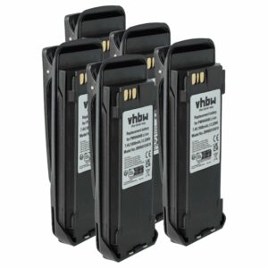 Pack de 5 Baterias vhbw para Motorola NNTN4066, PMNN4065, NNTN4077, NNTN4103 - 1800 mAh 7.4V Li-Ion com Clip