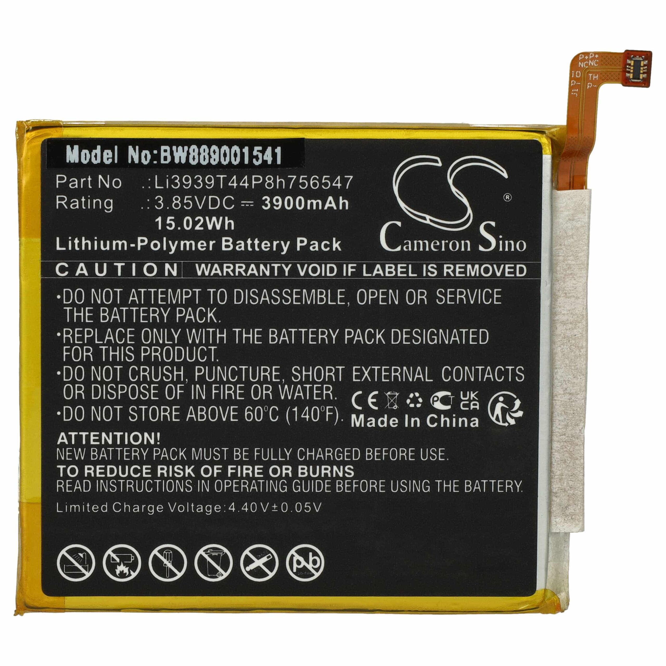 Bateria para ZTE Axon 10 Pro - 3900 mAh 3.85 V Li-polímero vhbw