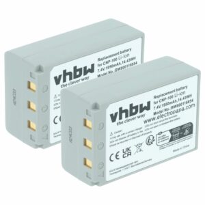2x Bateria vhbw substitui Casio NP-100L, NP-100 - 1950mAh, 7.4V, Li-Ion