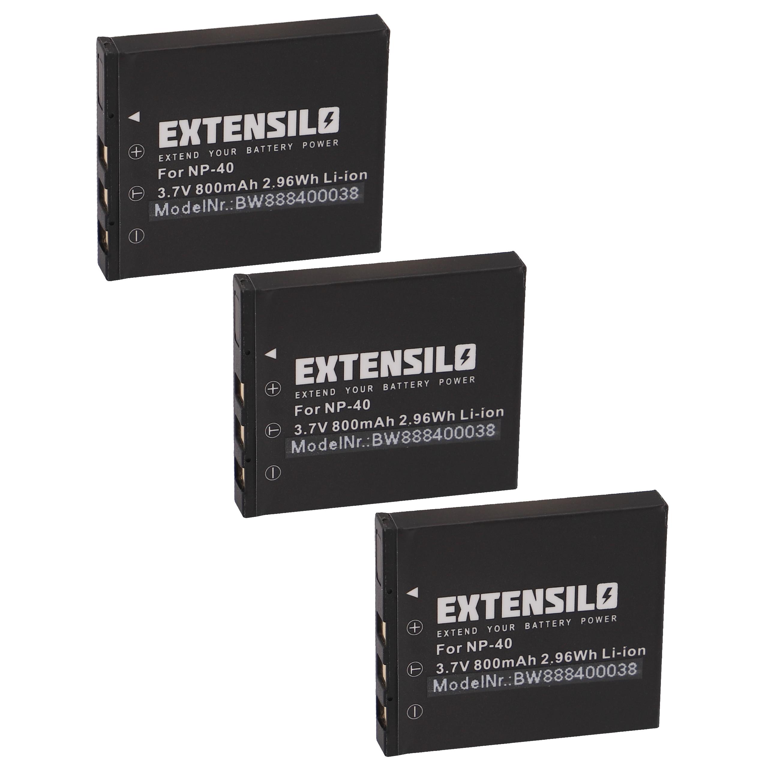 Pack 3 Baterias EXTENSILO compatível Creative CAS101 - 800mAh, 3.7V, Li-Ion - Image 3