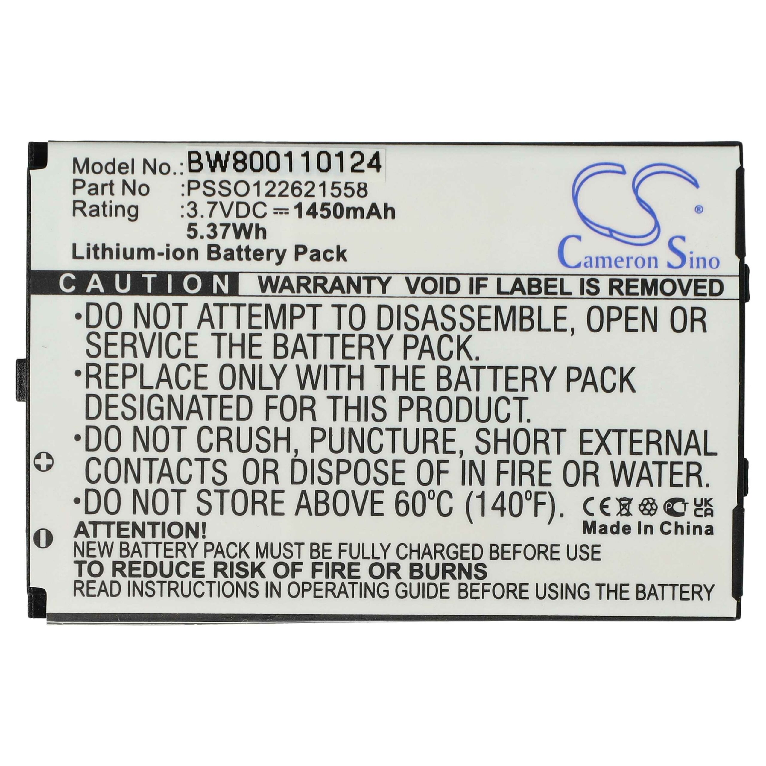 5 Baterias vhbw para Honeywell Scanner POS - 1450 mAh 3.7 V (substitui PSSO122621558) - Image 3