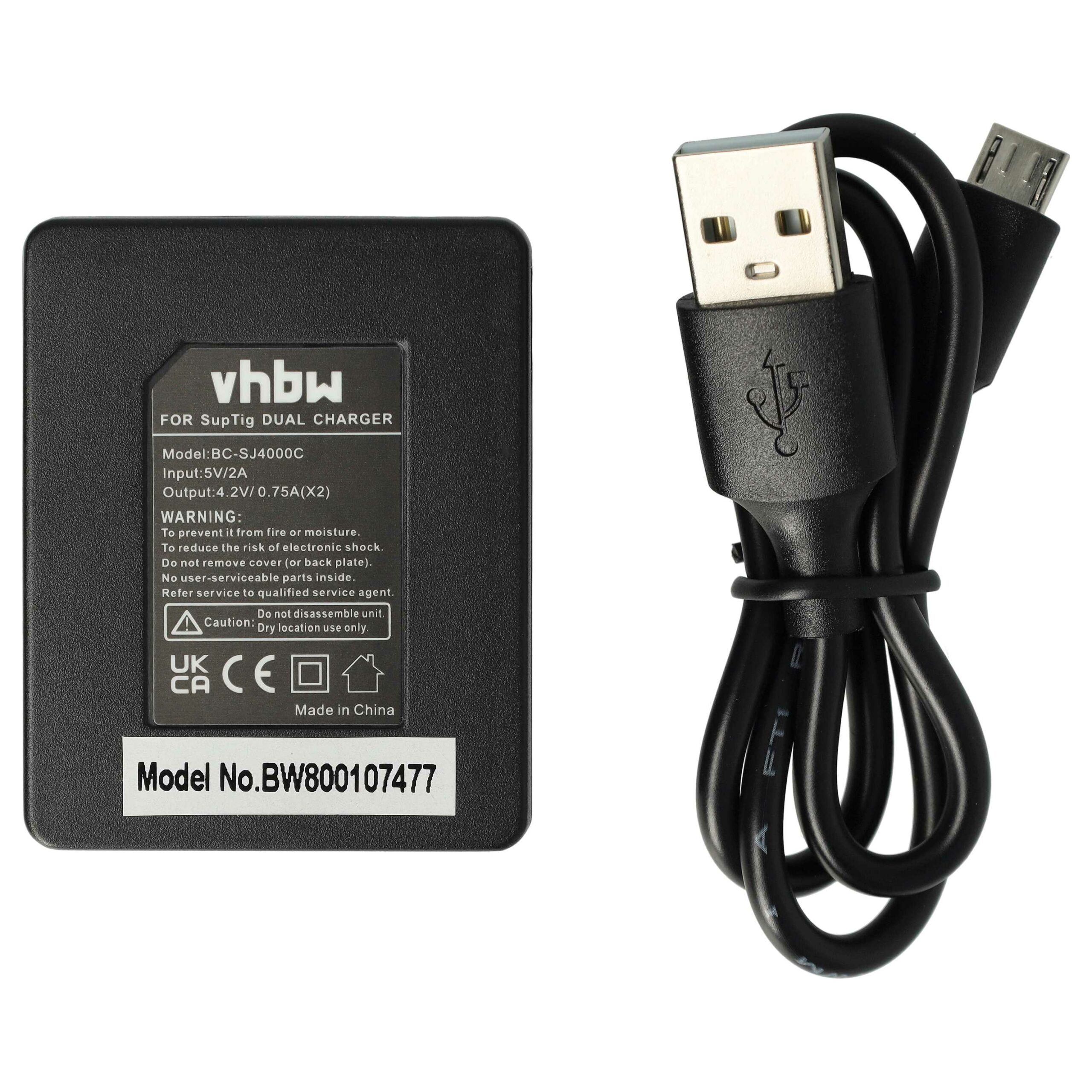 Carregador Micro-USB + Cabo para Câmaras Digitais Eken, Ekoo, Elephone, Ablegrid e outras - vhbw - Image 2